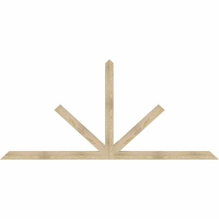 Ekena Millwork Saratoga Rough Sawn Timber Gable Bracket, Douglas Fir, 108"W x 49"H x 4"D x 4"F, 11/12 Pitch GBW108X49X0404SAR00RDF